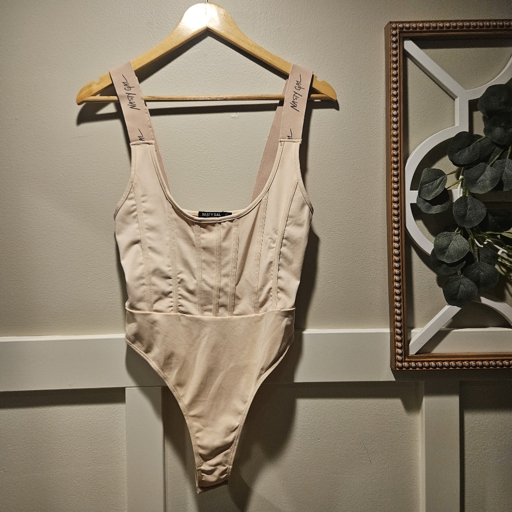 Nasty Gal Blush Pink Corset Type Body Suit Size US 2